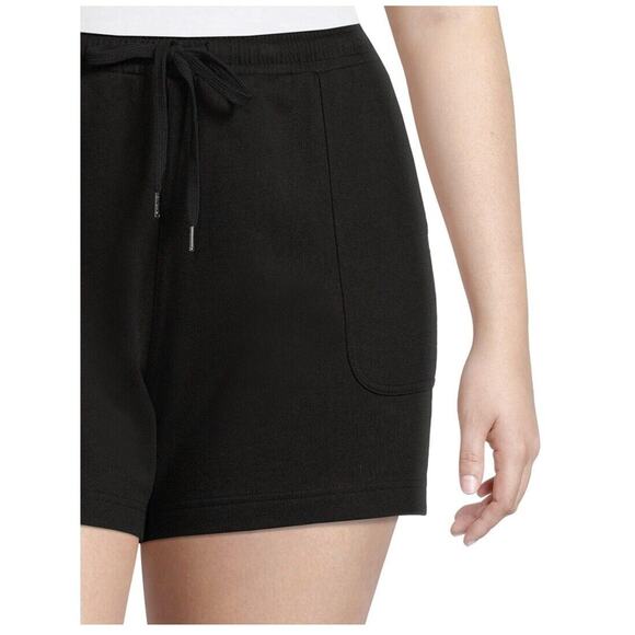 Terra & Sky Women's Plus 3X (24-26W) Black Pull On Knit Shorts Stretch relaxed - Picture 5 of 5
